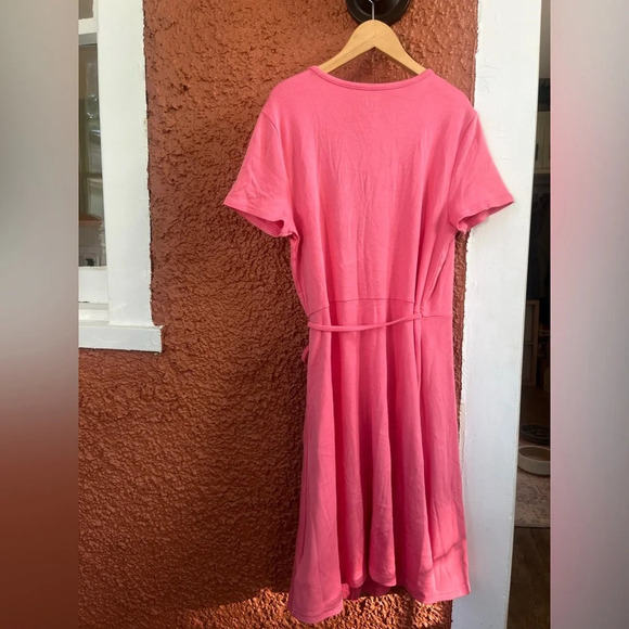 GAP Women’s Modern Wrap-Front Dress Apple Blossom Size Small Pima Cotton - Picture 5 of 5